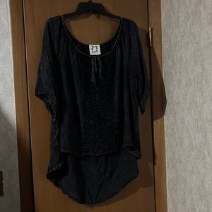 Pretty Black Womens Large PPLA Clothing Top